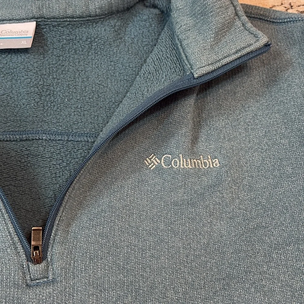 COLUMBIA XL Great Hart Mountain Half Zip pullover jacket/sweater, Heather blue